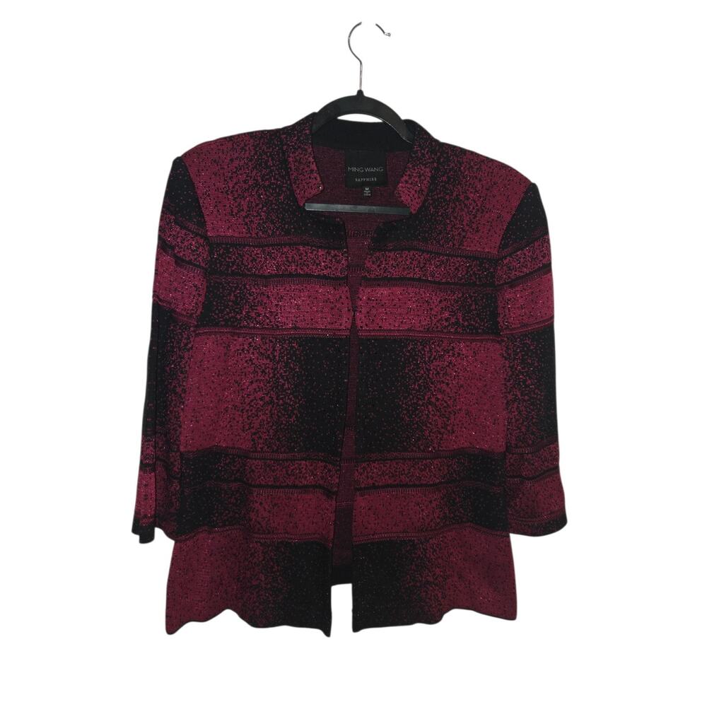 Sparkly MING WANG Sapphire Black Jacket Size M Medium